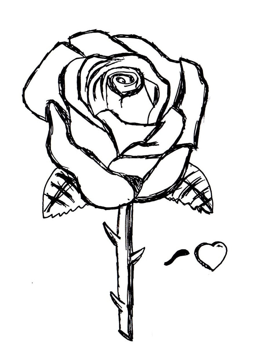 Free Rose Flower Coloring Page