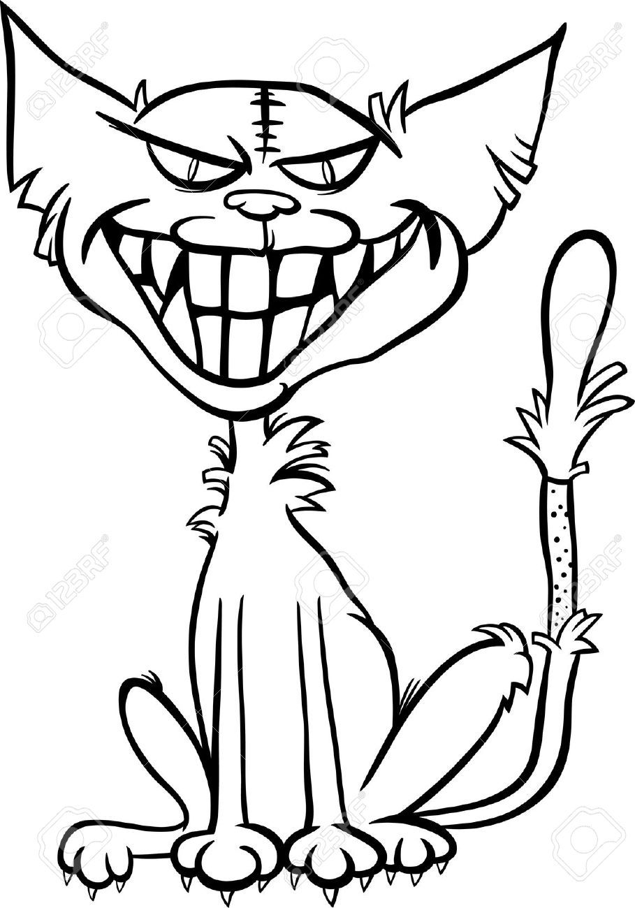 35 Scary Cat Coloring Pages 38