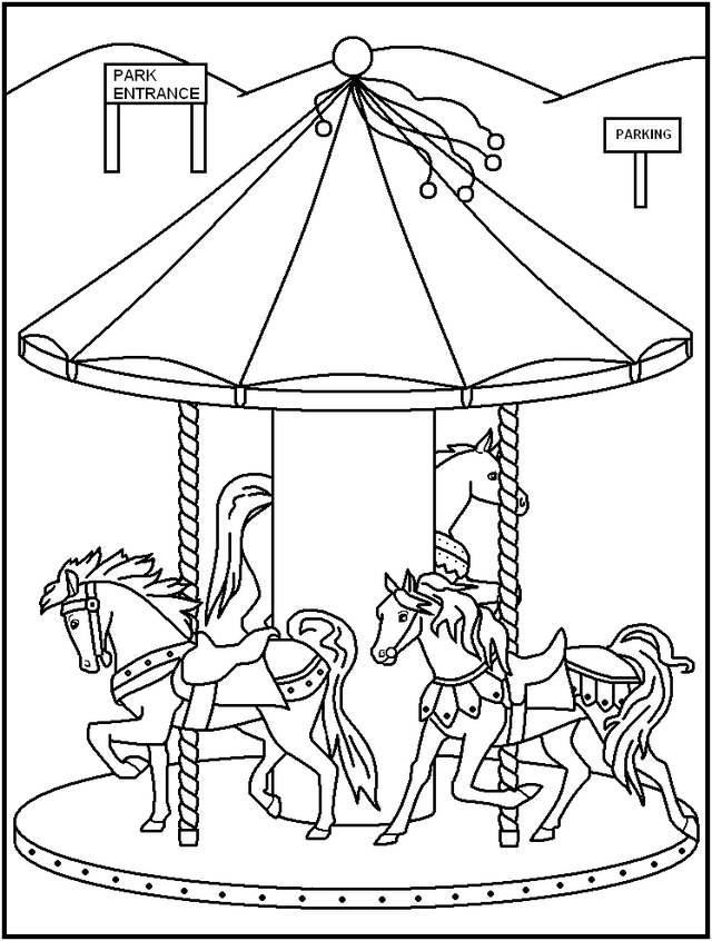80 Printable Carousel Coloring Pages 27