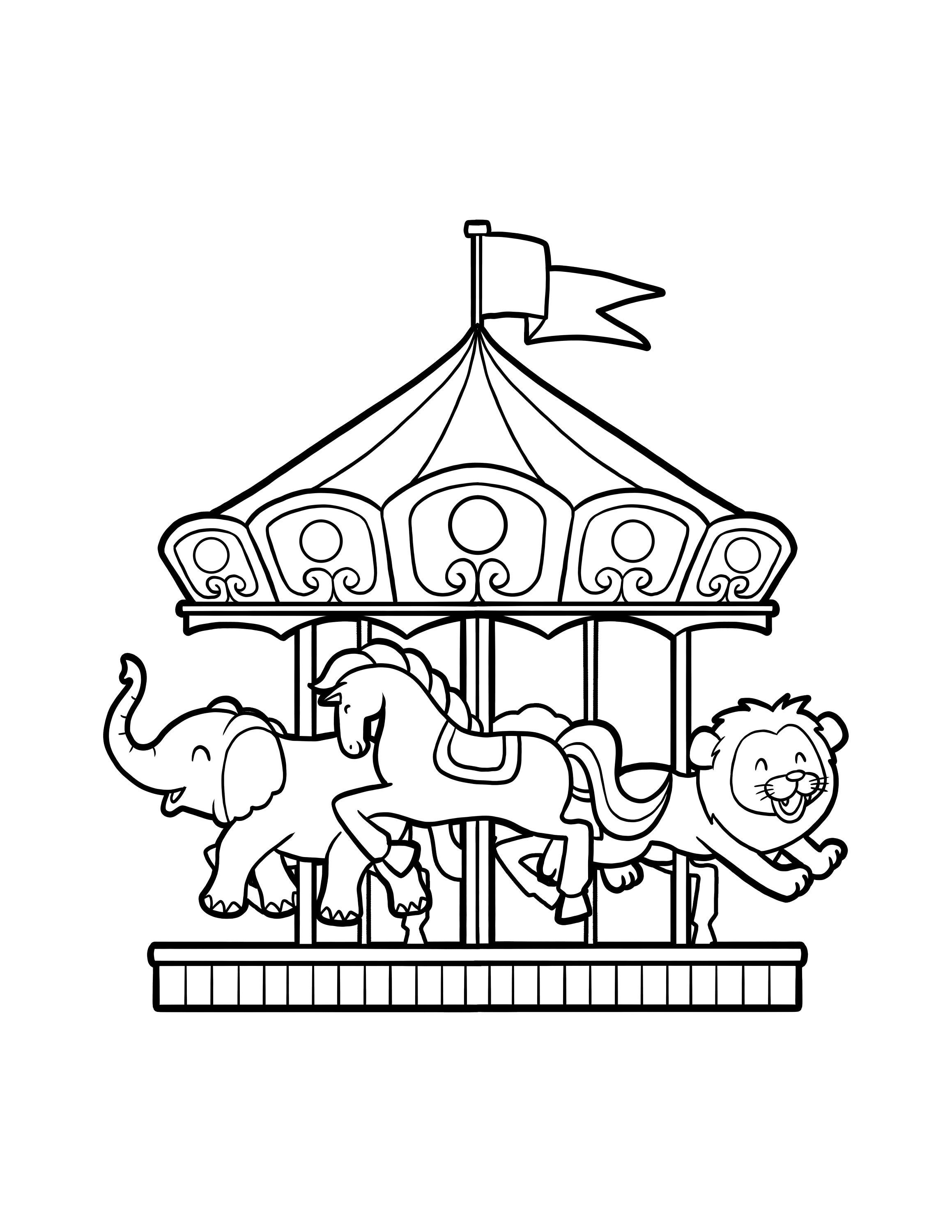 80 Printable Carousel Coloring Pages 40