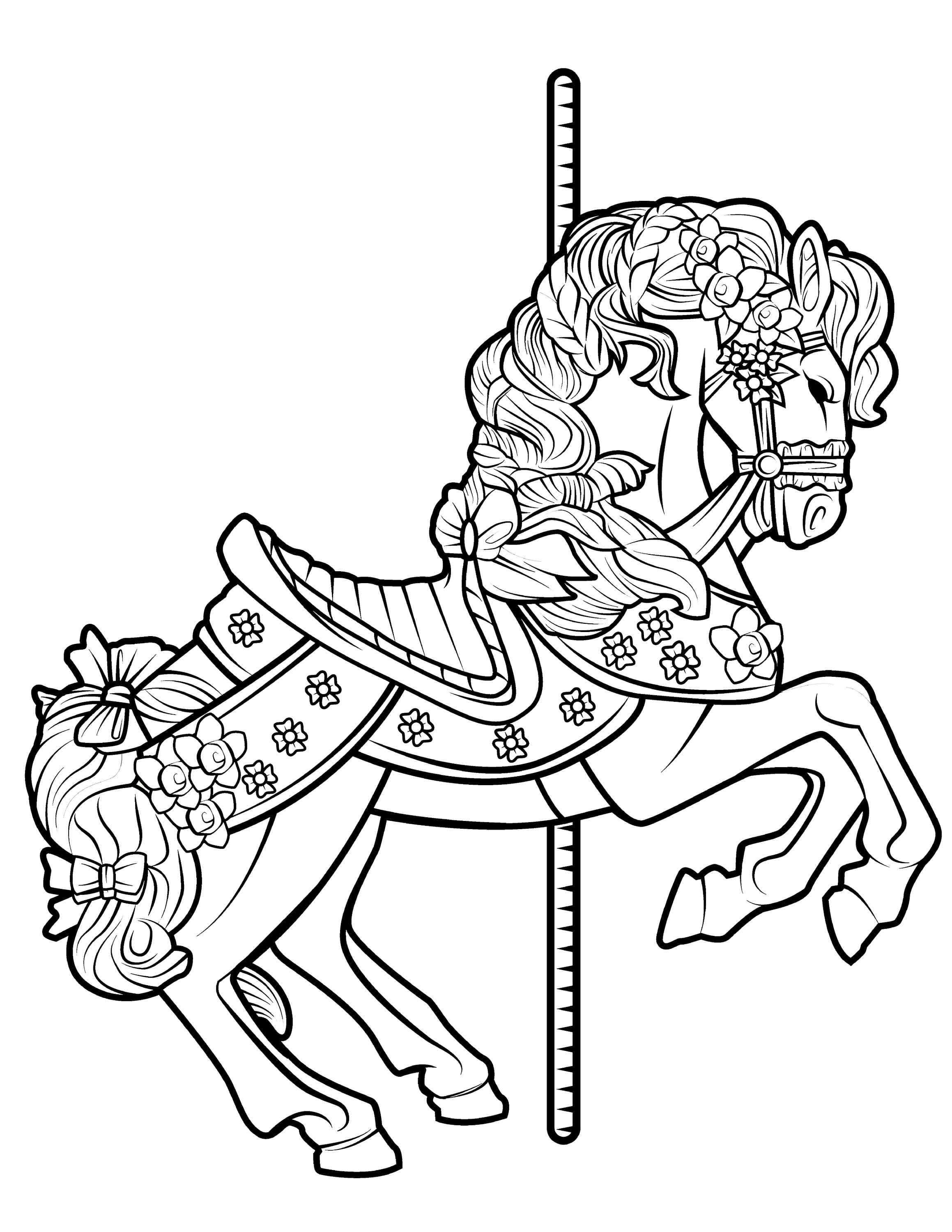 80 Printable Carousel Coloring Pages 57