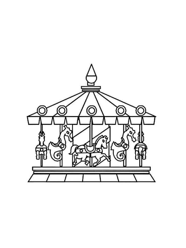 80 Printable Carousel Coloring Pages 7