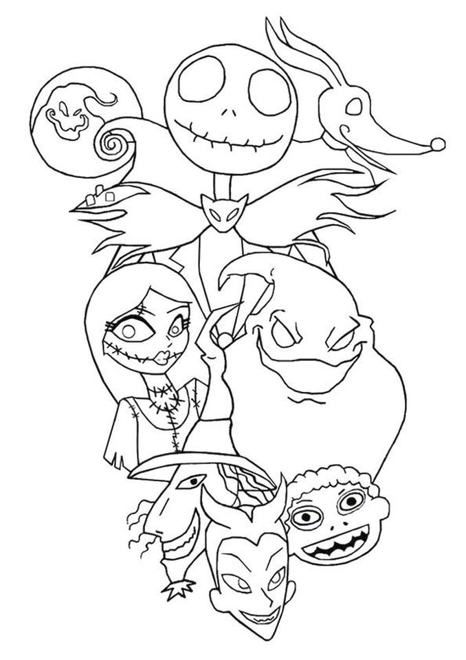 80 Printable Disney Coloring Pages Nightmare Before Christmas 13