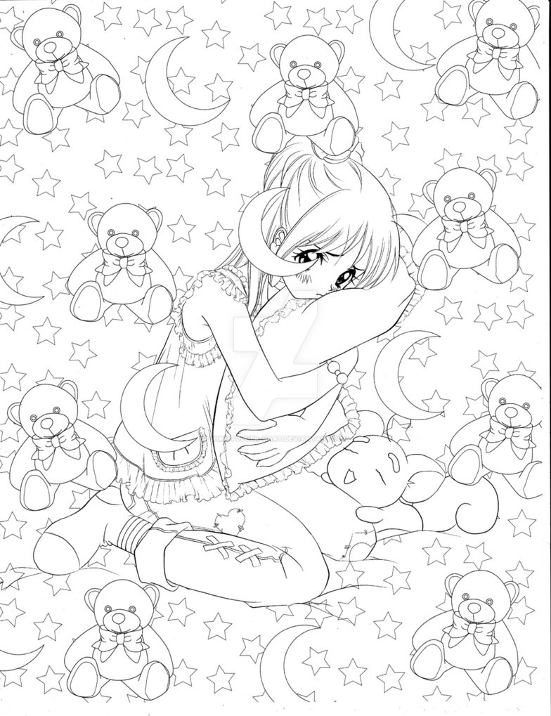 90 Anime Coloring Pages Trio 74