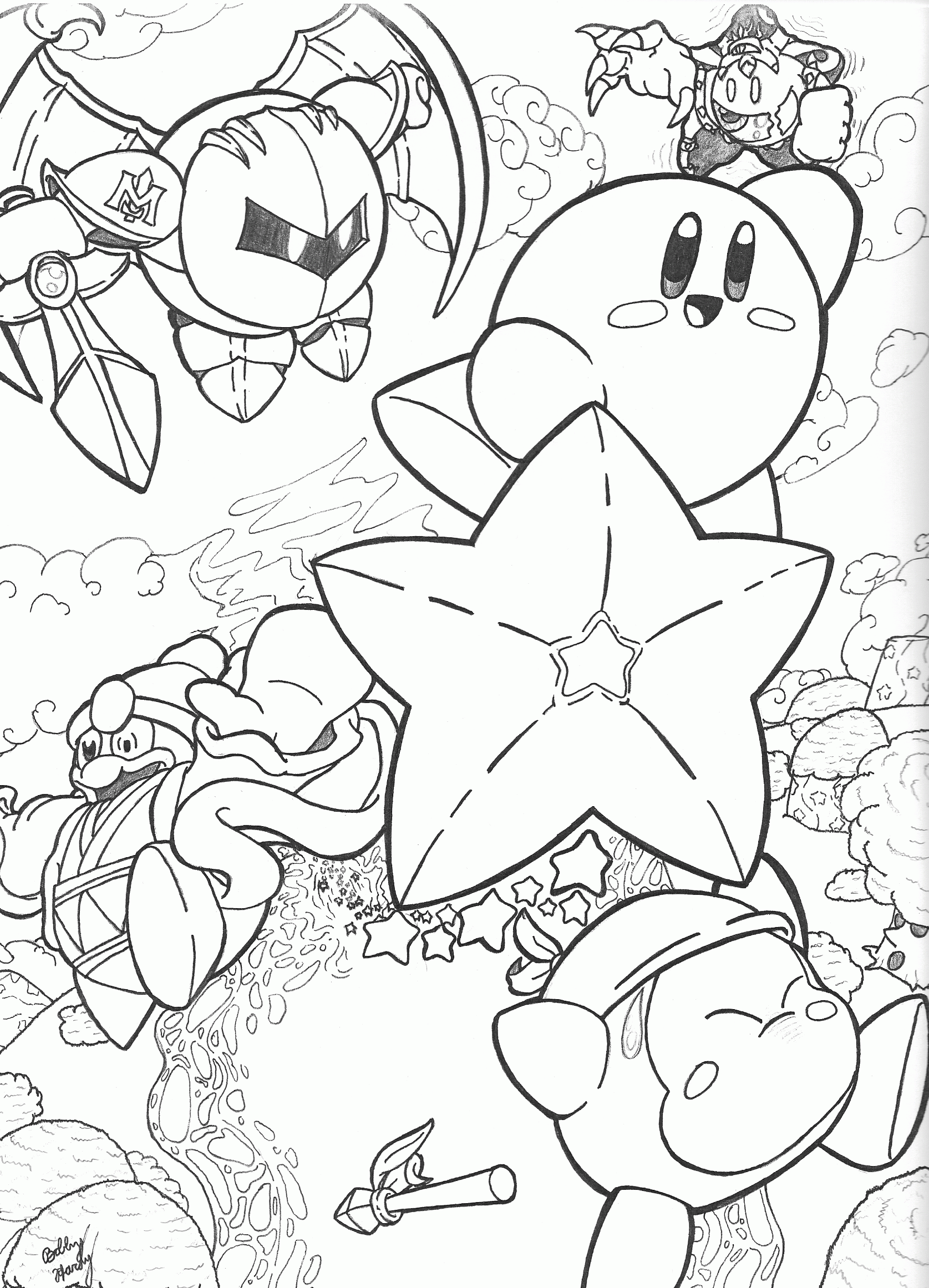 90 Coloring Pages Aesthetic Kirby 95