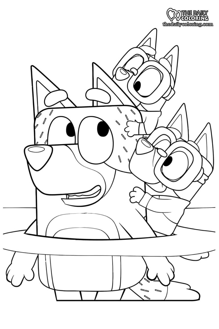 90 Printable Bluey Coloring Pages Party 6