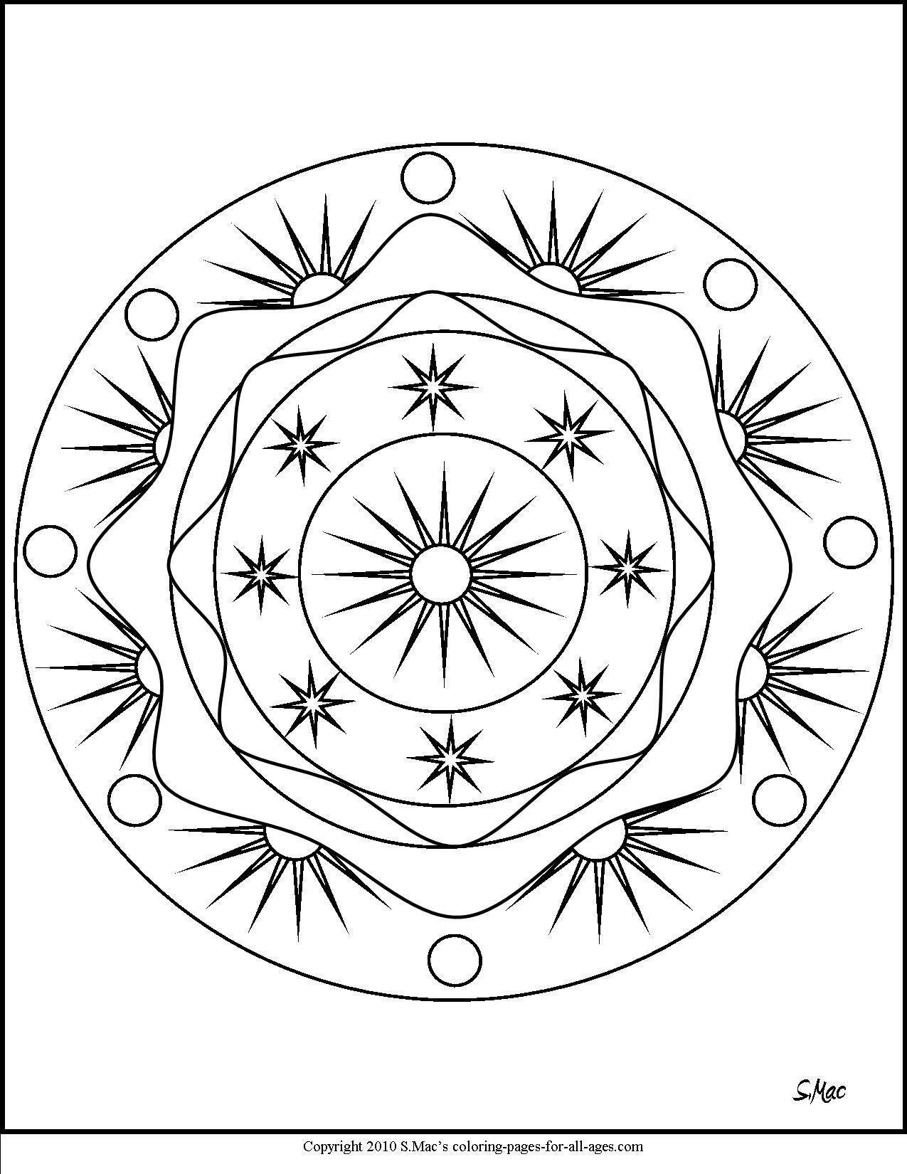 90 Printable Mandala Coloring Pages Sun And Moon 29