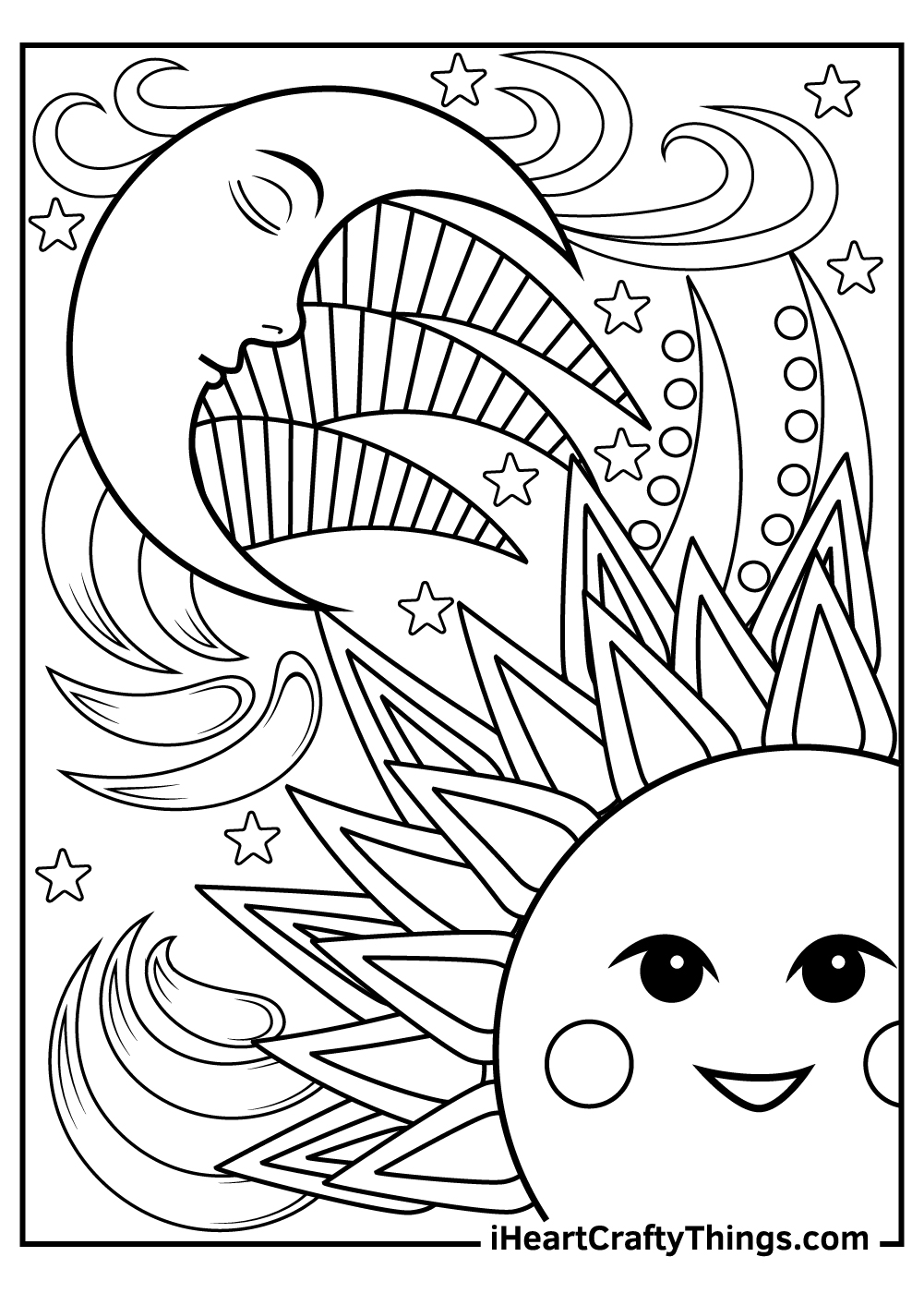 90 Printable Mandala Coloring Pages Sun And Moon 33