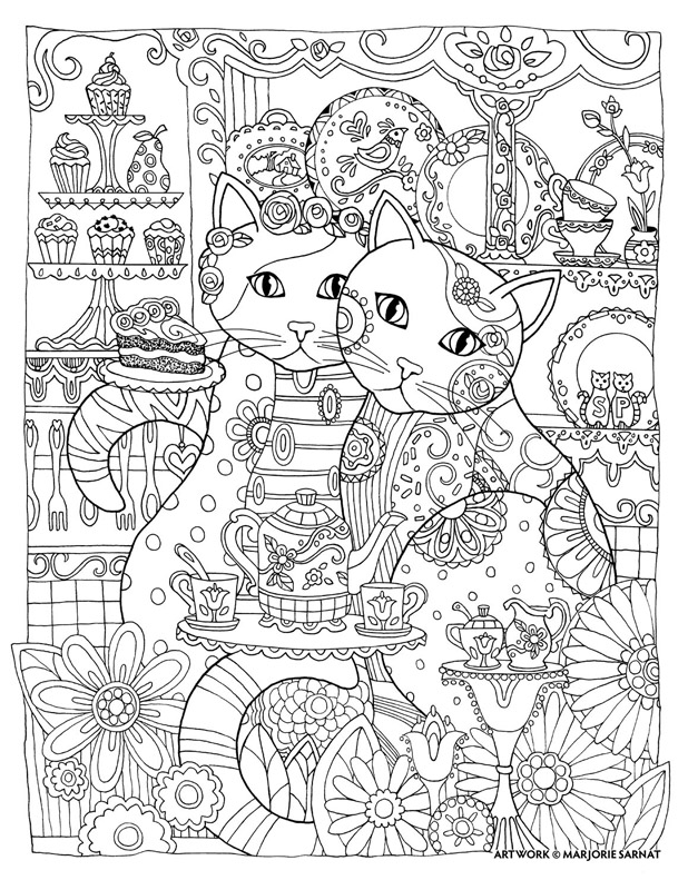 90 Printable Marjorie Sarnat Coloring Pages Finished Cat 39