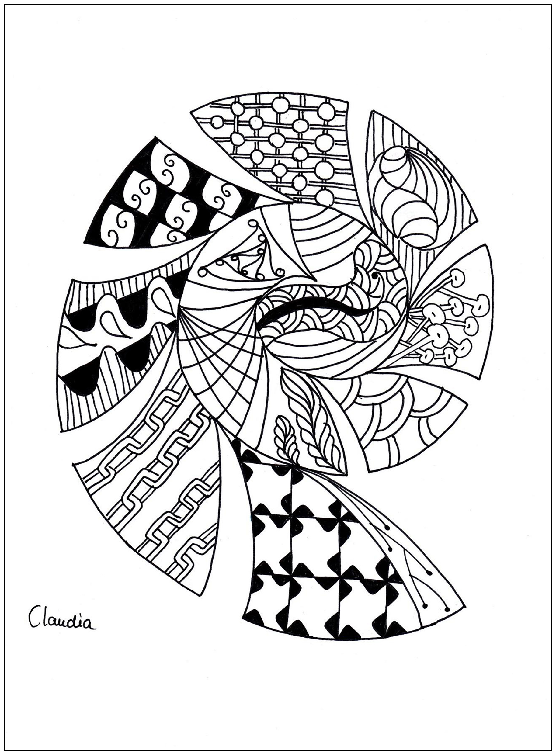 90 Zentangle Mandala Coloring Pages 94