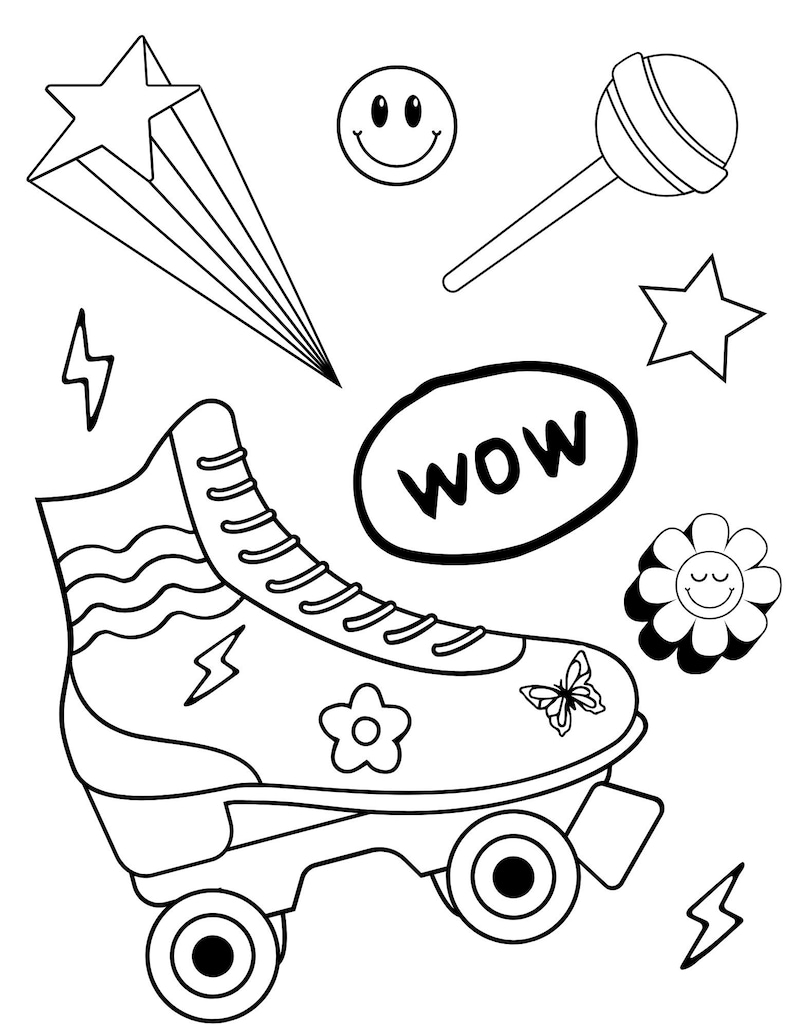 60 Printable Blank Coloring Pages Y2K 26