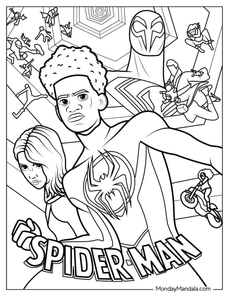 60 Printable Spiderman And Spider Gwen Coloring Pages 59