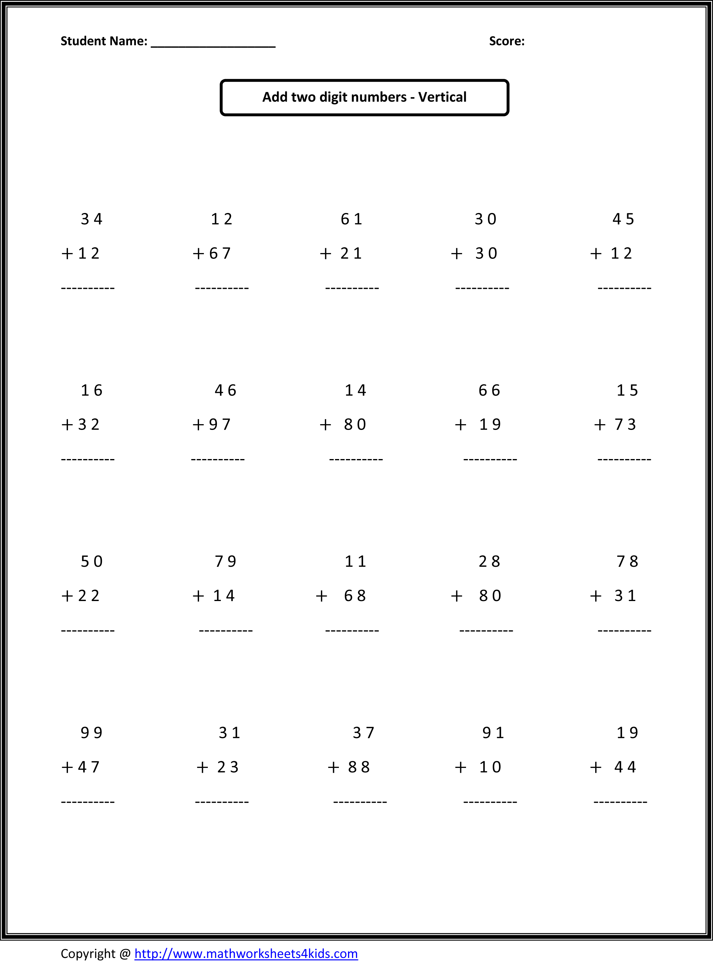 Save 60 Addition Math Worksheets Ideas 58