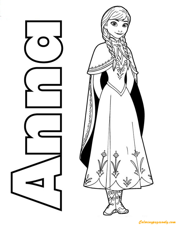 55 Printable Disney Coloring Pages Anna 45