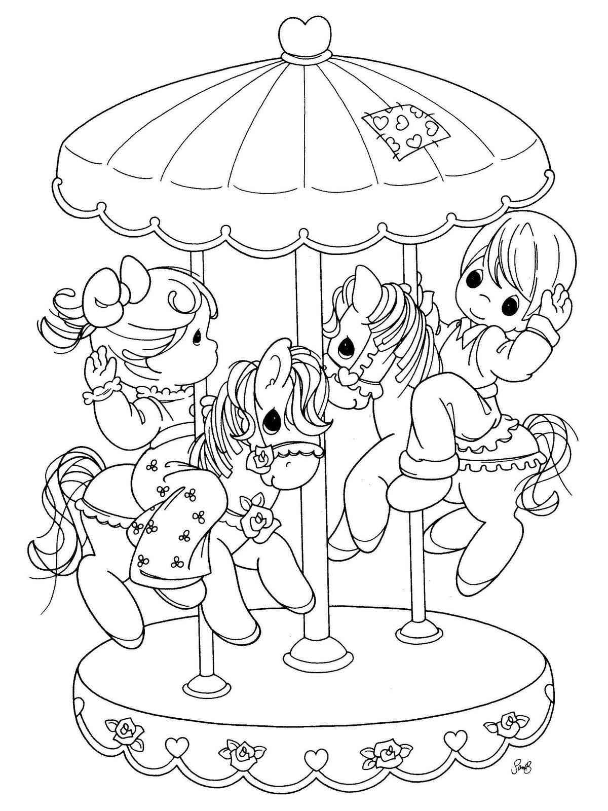 80 Printable Carousel Coloring Pages 77