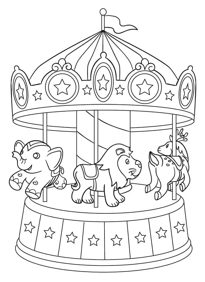 80 Printable Carousel Coloring Pages 78