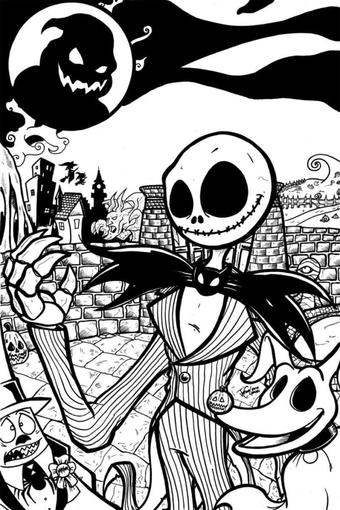 80 Printable Disney Coloring Pages Nightmare Before Christmas 4