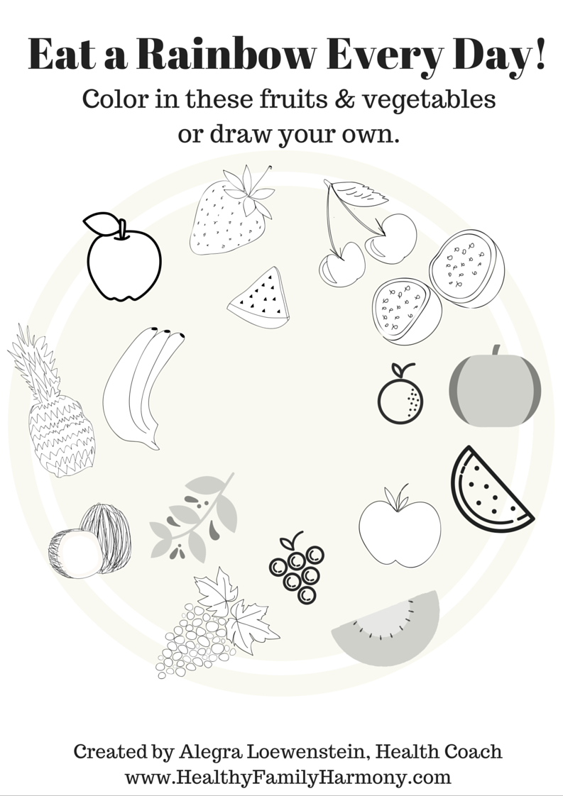 80 Printable Eat The Rainbow Coloring Pages 16