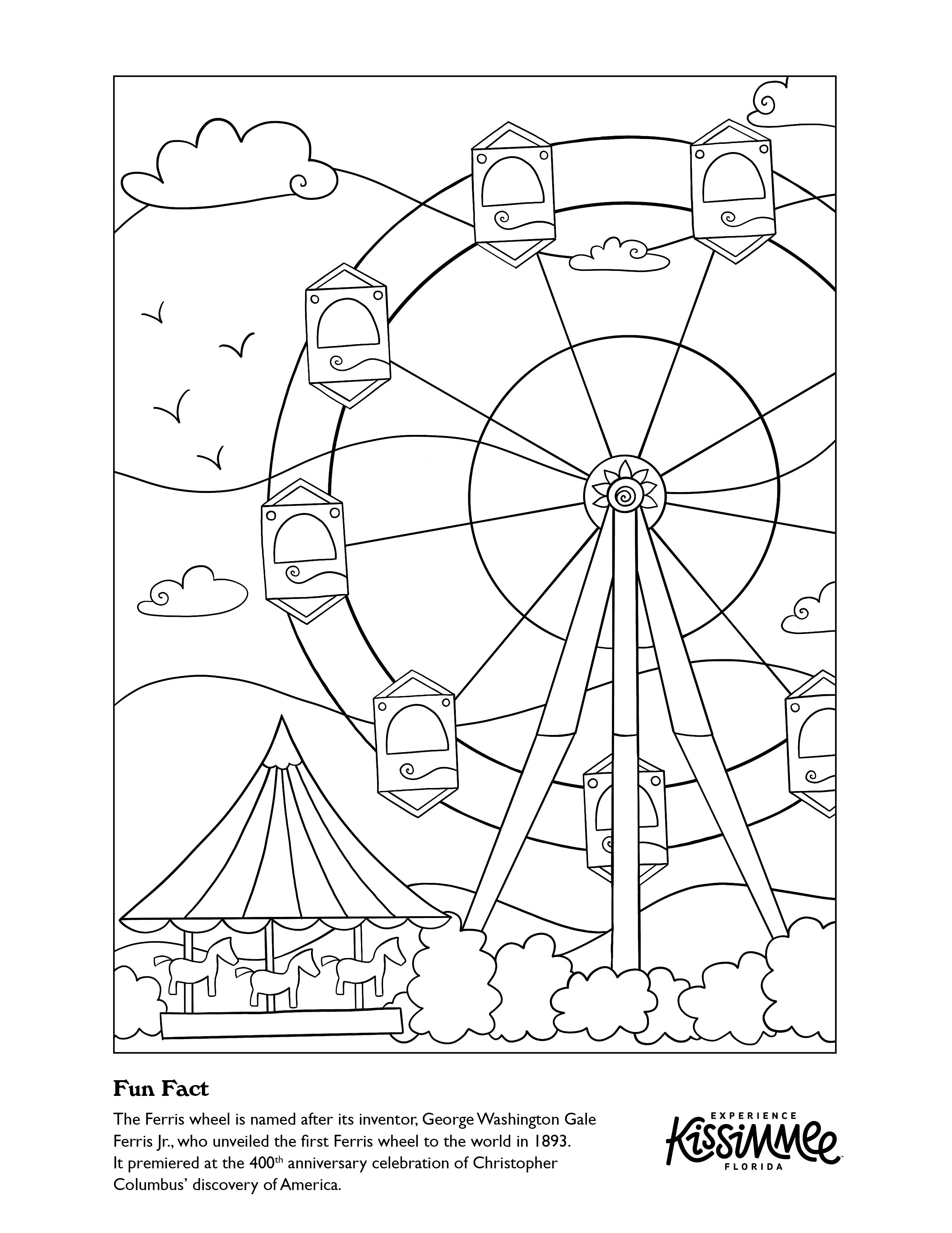 80 Printable Ferris Wheel Coloring Pages 3