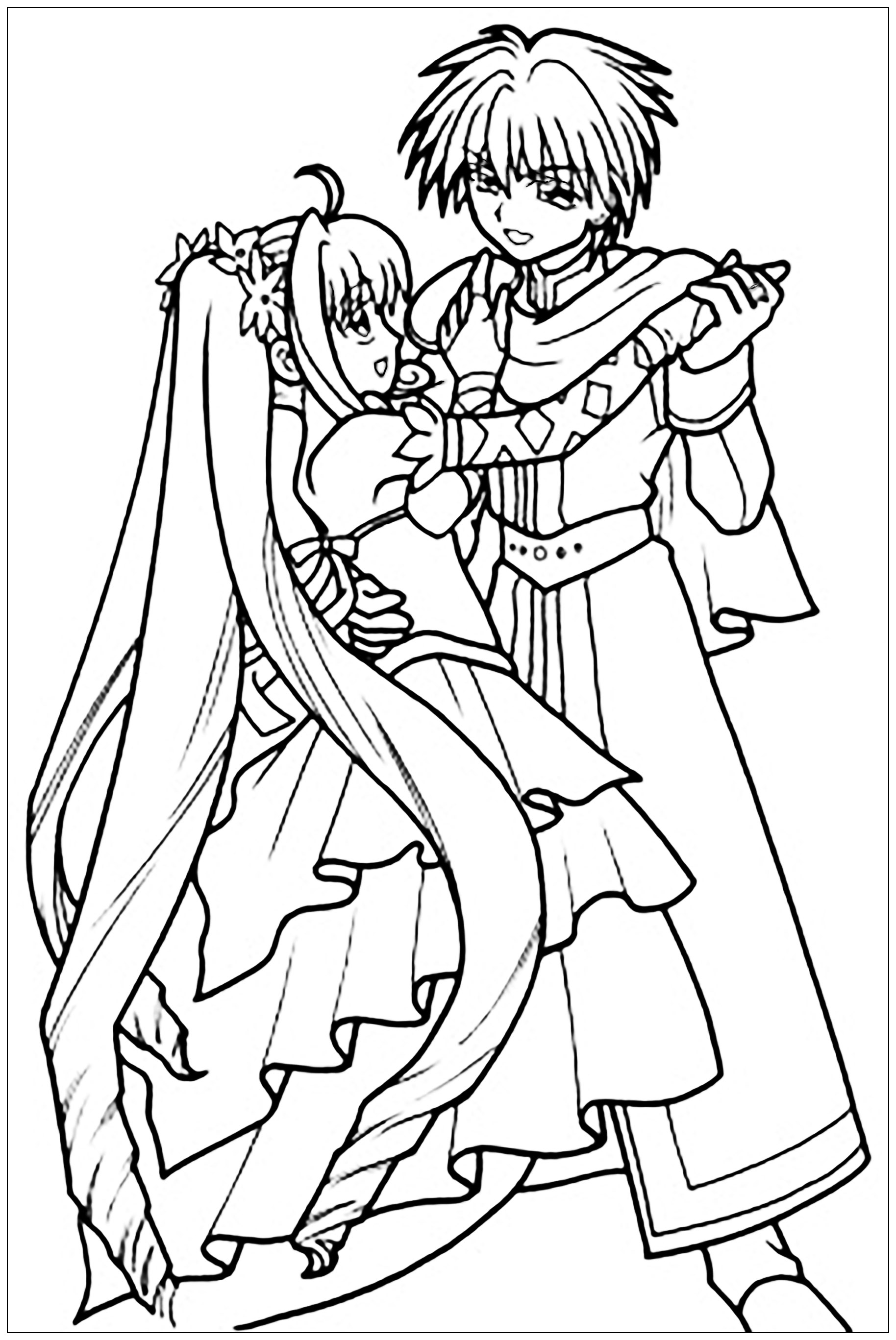 90 Anime Coloring Pages Trio 20