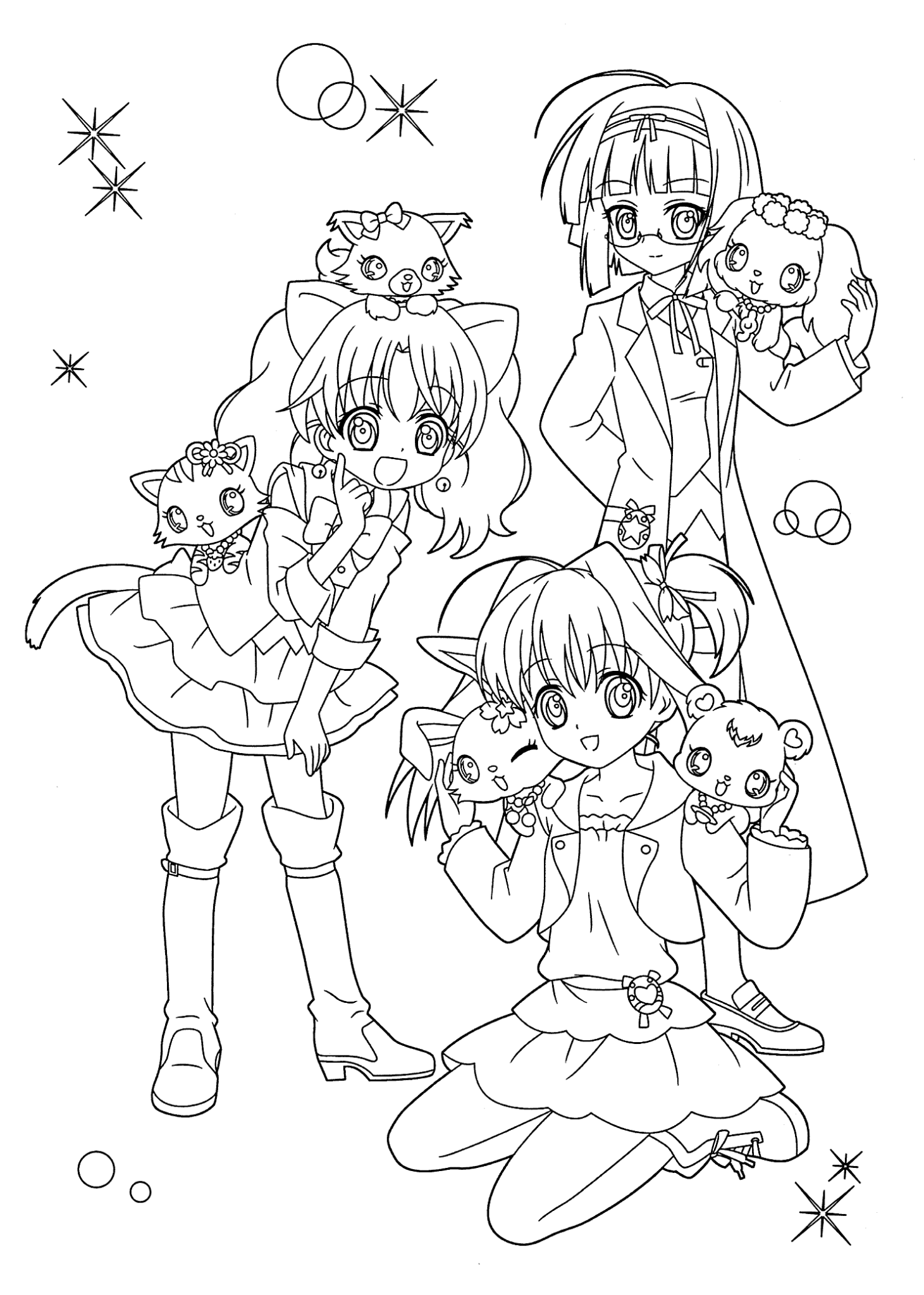 90 Anime Coloring Pages Trio 32