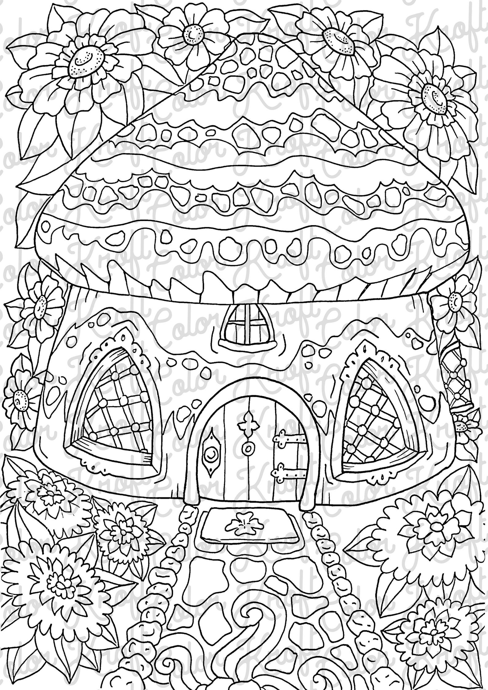 90 Printable Fairy Garden Coloring Pages 12