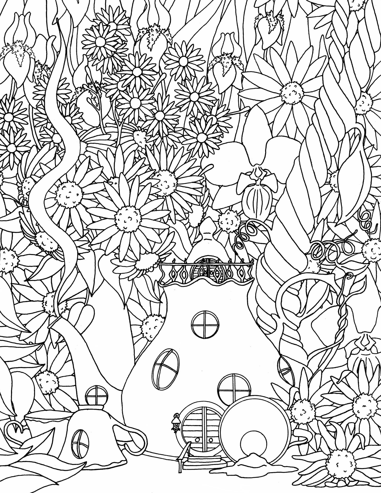 90 Printable Fairy Garden Coloring Pages 17