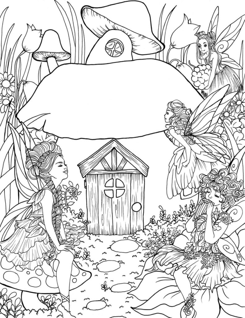 90 Printable Fairy Garden Coloring Pages 18