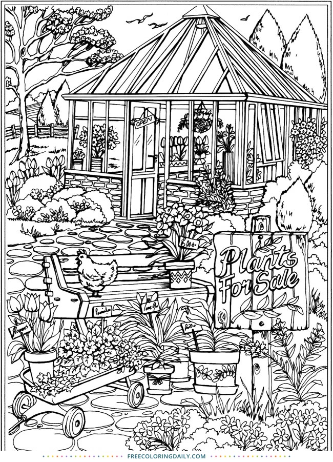 90 Printable Garden Party Coloring Pages 63