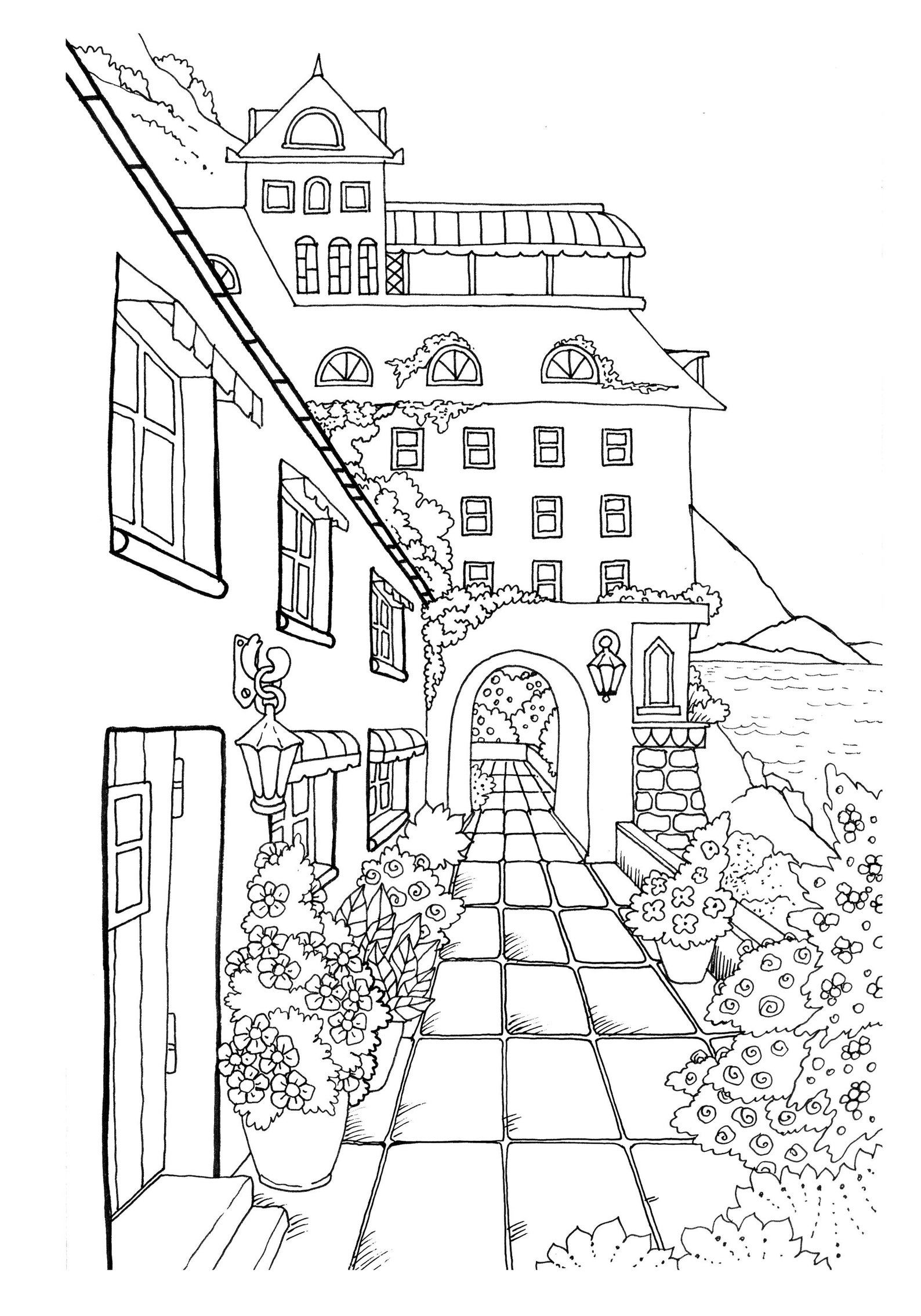 90 Printable Seaside Town Coloring Pages 68