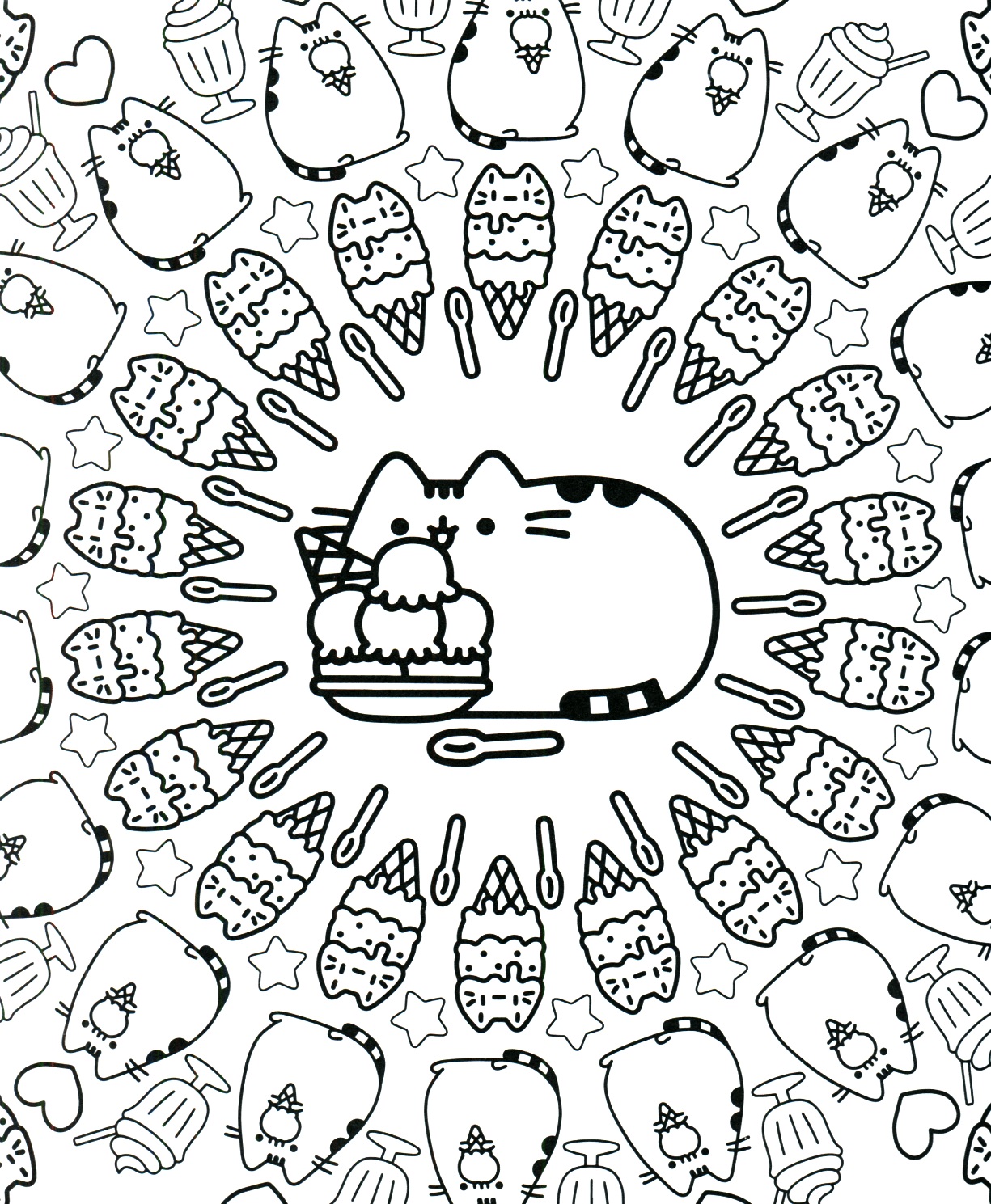 90 Pusheen Coloring Pages Kawaii 46